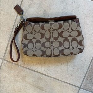 Coach Brown and Tan Wristlet